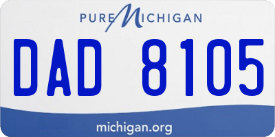 MI license plate DAD8105