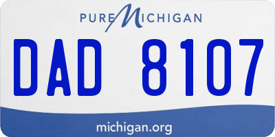 MI license plate DAD8107