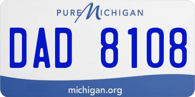 MI license plate DAD8108