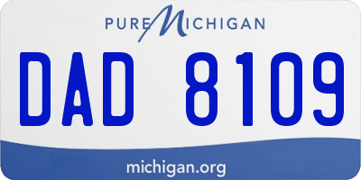MI license plate DAD8109