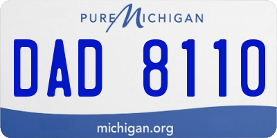 MI license plate DAD8110