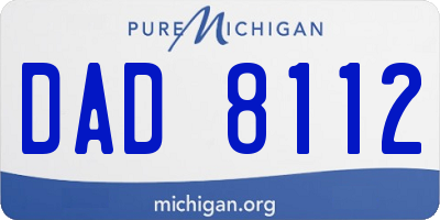 MI license plate DAD8112