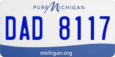 MI license plate DAD8117