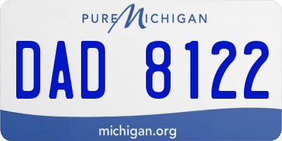 MI license plate DAD8122