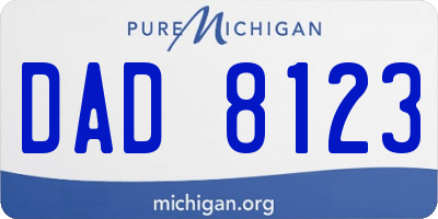 MI license plate DAD8123