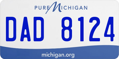 MI license plate DAD8124