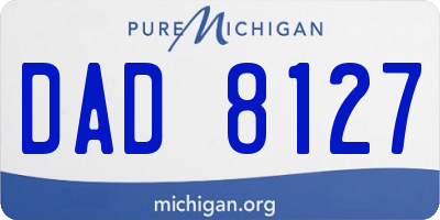MI license plate DAD8127