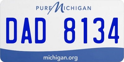 MI license plate DAD8134