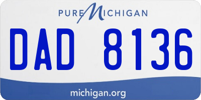 MI license plate DAD8136