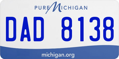 MI license plate DAD8138