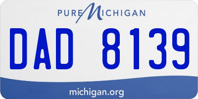 MI license plate DAD8139
