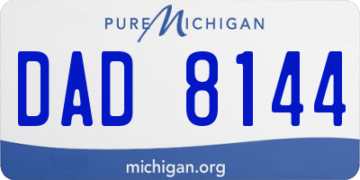 MI license plate DAD8144