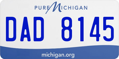 MI license plate DAD8145