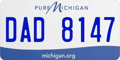 MI license plate DAD8147