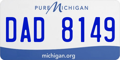 MI license plate DAD8149