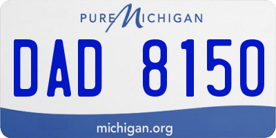 MI license plate DAD8150