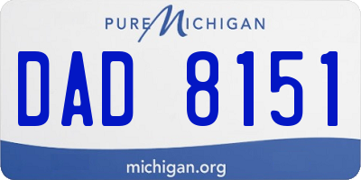 MI license plate DAD8151