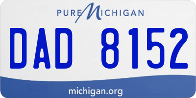MI license plate DAD8152