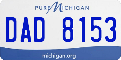 MI license plate DAD8153