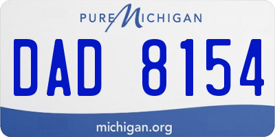 MI license plate DAD8154