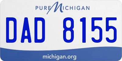 MI license plate DAD8155