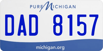 MI license plate DAD8157