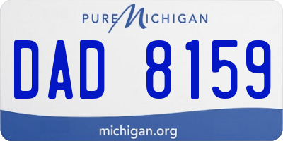 MI license plate DAD8159