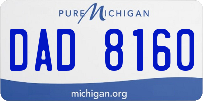 MI license plate DAD8160