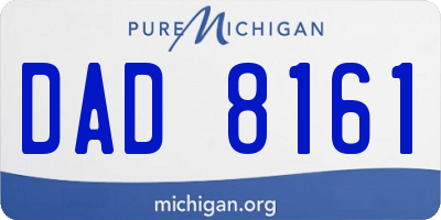 MI license plate DAD8161
