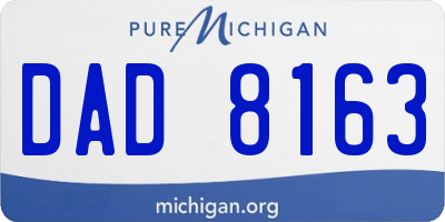 MI license plate DAD8163