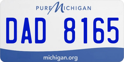 MI license plate DAD8165