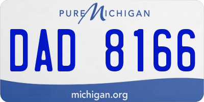 MI license plate DAD8166