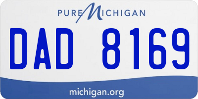 MI license plate DAD8169