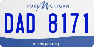 MI license plate DAD8171