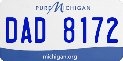 MI license plate DAD8172