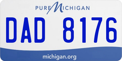 MI license plate DAD8176