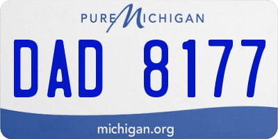 MI license plate DAD8177