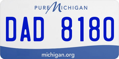 MI license plate DAD8180