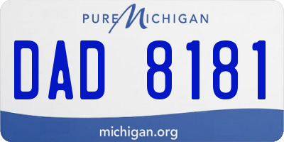 MI license plate DAD8181
