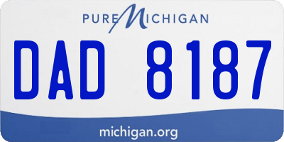 MI license plate DAD8187