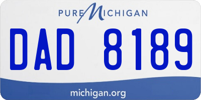 MI license plate DAD8189