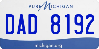 MI license plate DAD8192