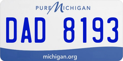 MI license plate DAD8193