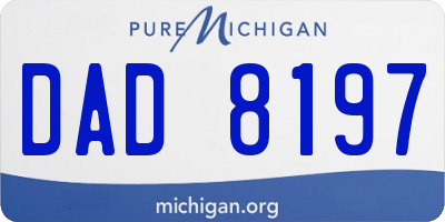 MI license plate DAD8197