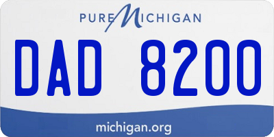 MI license plate DAD8200