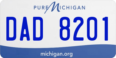 MI license plate DAD8201
