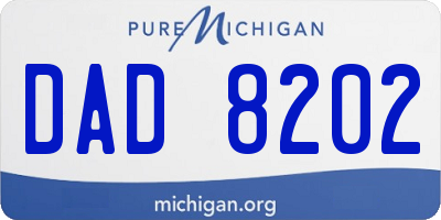 MI license plate DAD8202