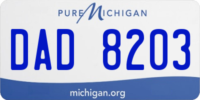 MI license plate DAD8203
