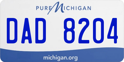 MI license plate DAD8204