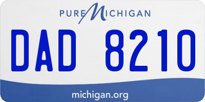 MI license plate DAD8210